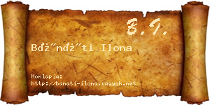 Bánáti Ilona névjegykártya