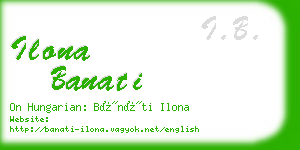 ilona banati business card